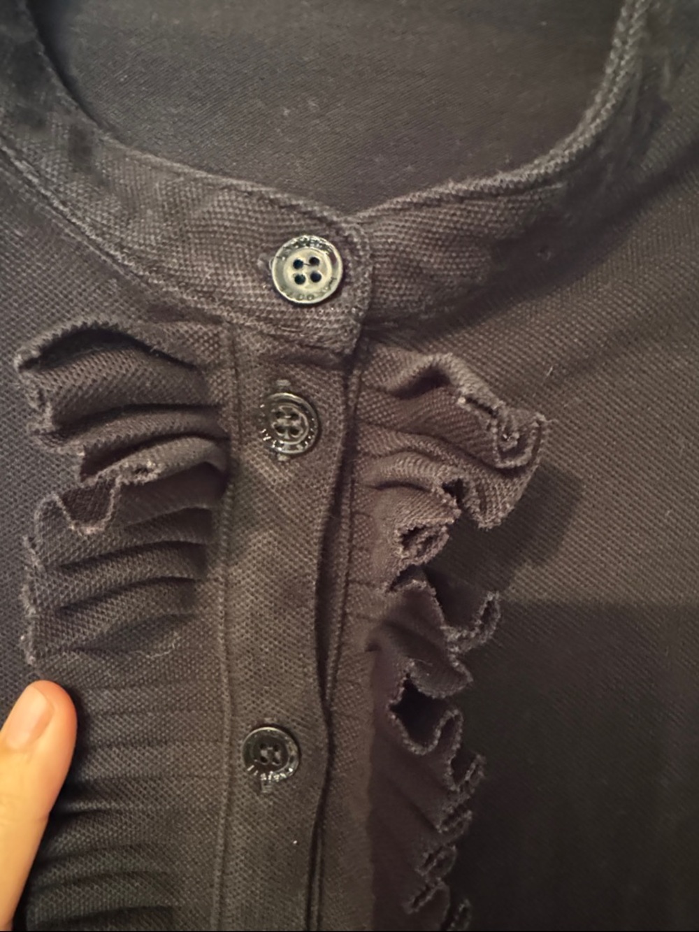 Lacoste Black Ruffle-Front Button Cardigan 38 - Picture 5 of 5